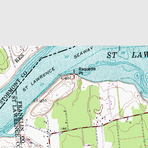 Topographic Map of Raquette Point, NY