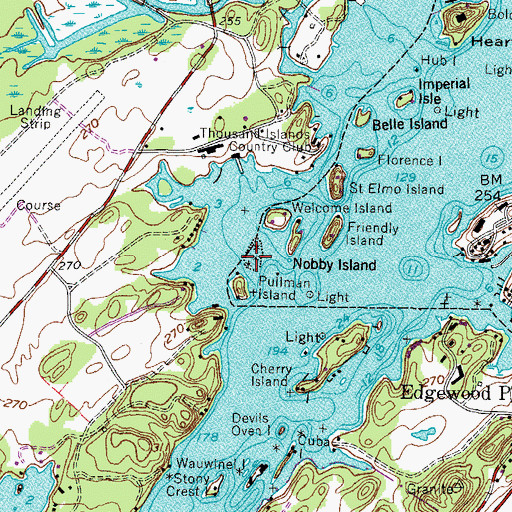 Topographic Map of Pullman Shoal, NY
