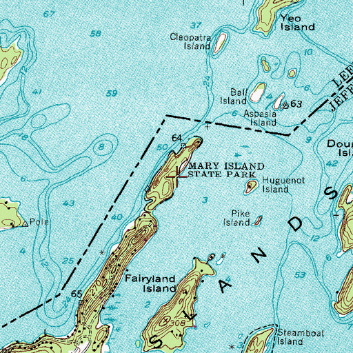 Topographic Map of Mary Island, NY
