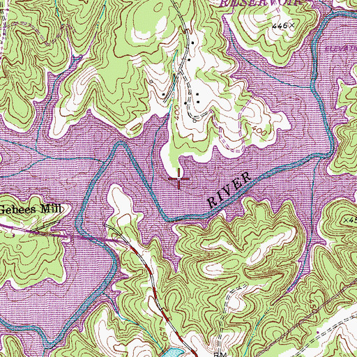 Topographic Map of After Bay Reservoir, NC