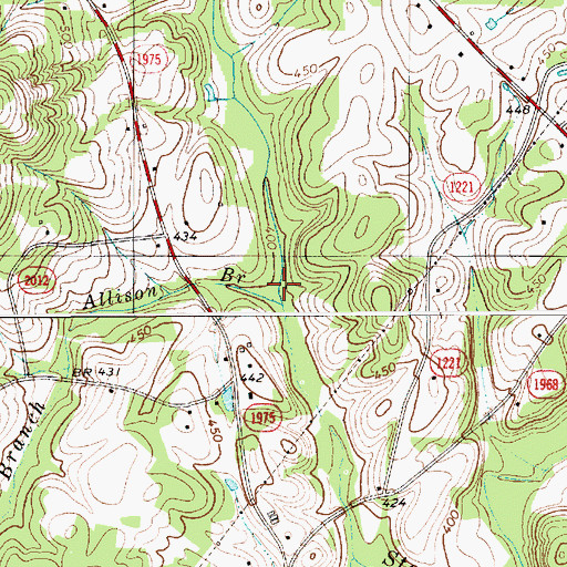 Topographic Map of Allison Branch, NC