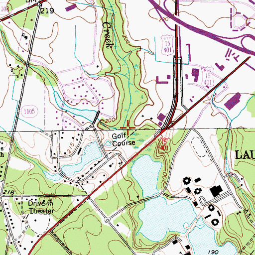 Topographic Map of Baidge Creek, NC