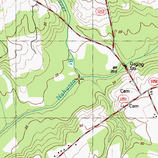 Topographic Map of Beaver Branch, NC