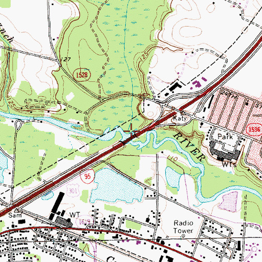 Topographic Map of Fivemile Branch, NC