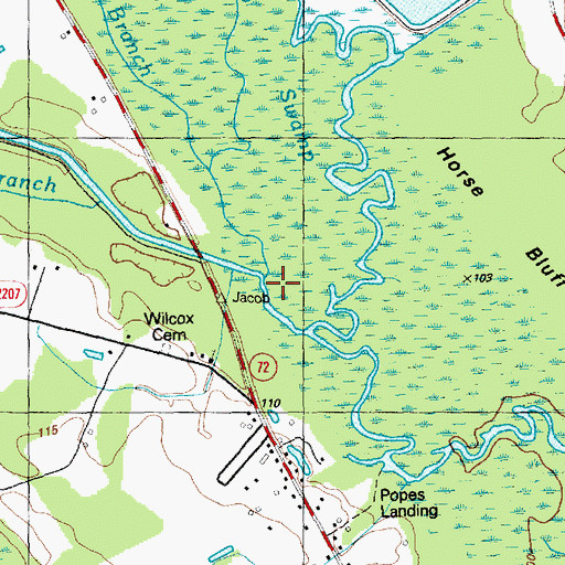 Topographic Map of Jacob Branch, NC
