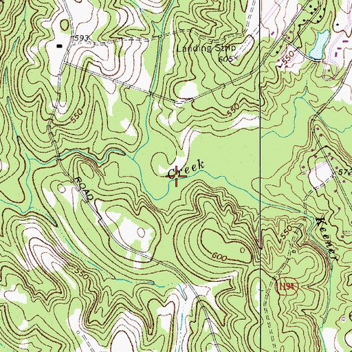 Topographic Map of Keener Branch, NC