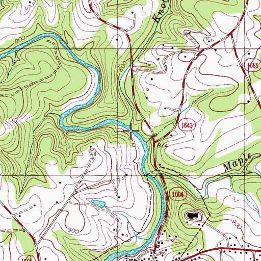 Topographic Map of Knob Creek, NC