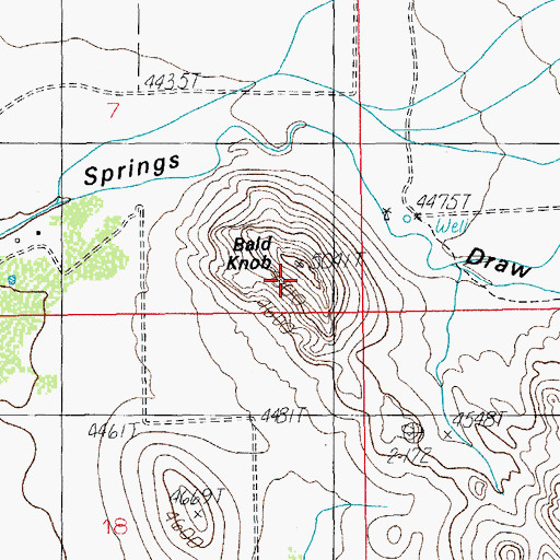 Topographic Map of Bald Knob, AZ