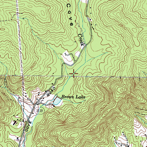 Topographic Map of Merril Cove, NC