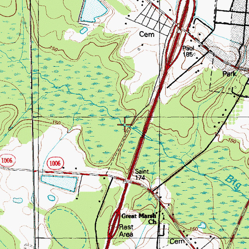 Topographic Map of Odom Pond, NC