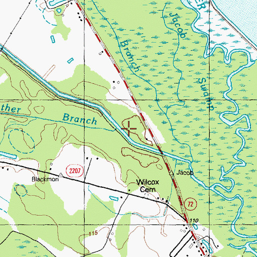 Topographic Map of Panther Branch, NC