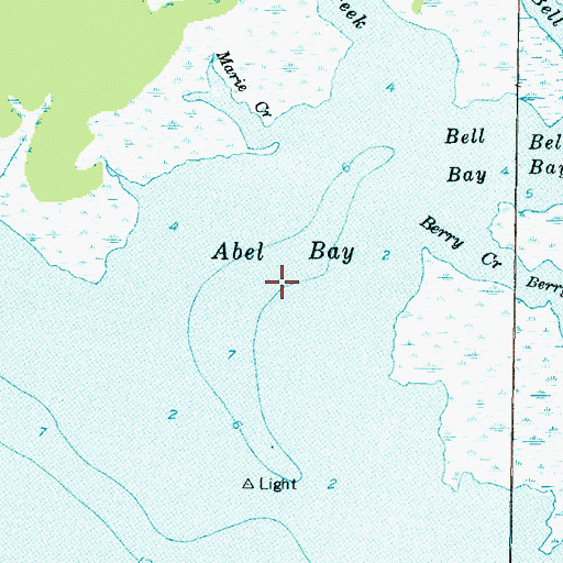 Topographic Map of Abel Bay, NC