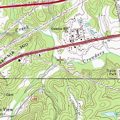 Topographic Map of Abernethy Creek, NC