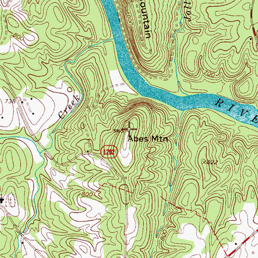 Topographic Map of Abes Mountain, NC