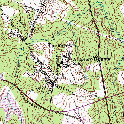 Topographic Map of Academy Heights School, NC