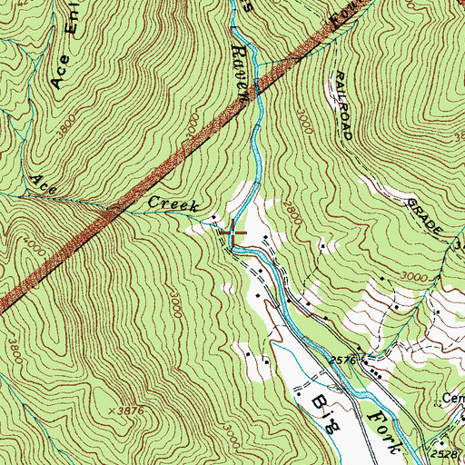 Topographic Map of Ace Creek, NC