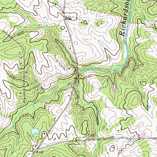 Topographic Map of Adams Branch, NC