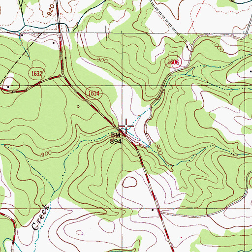 Topographic Map of Adams Branch, NC