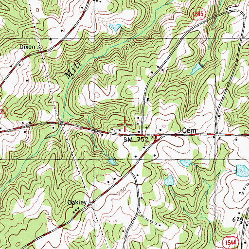 Topographic Map of Adams School, NC