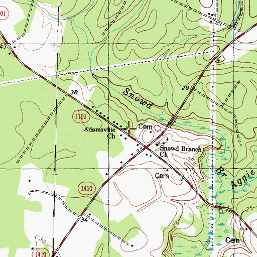 Topographic Map of Adamsville Church, NC