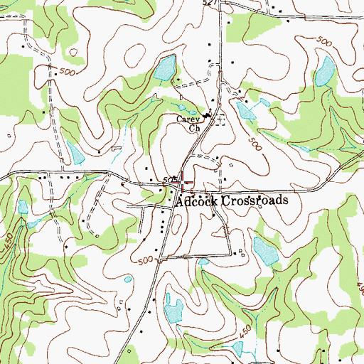 Topographic Map of Adcock Crossroads, NC