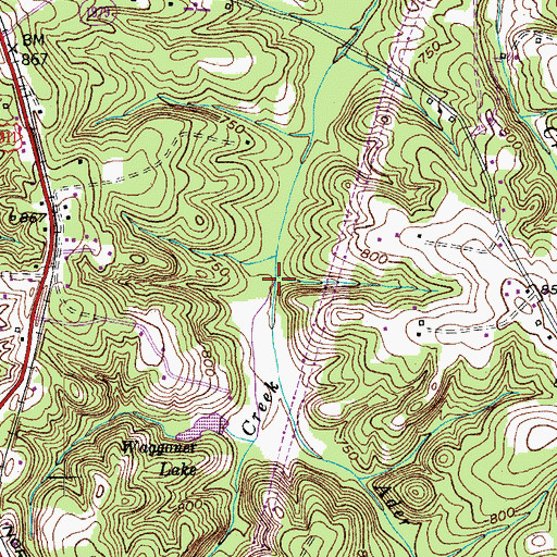 Topographic Map of Ader Creek, NC