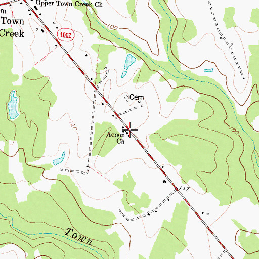 Topographic Map of Aenon Church, NC
