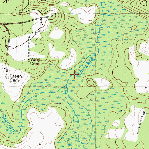 Topographic Map of Ahoskie Creek, NC