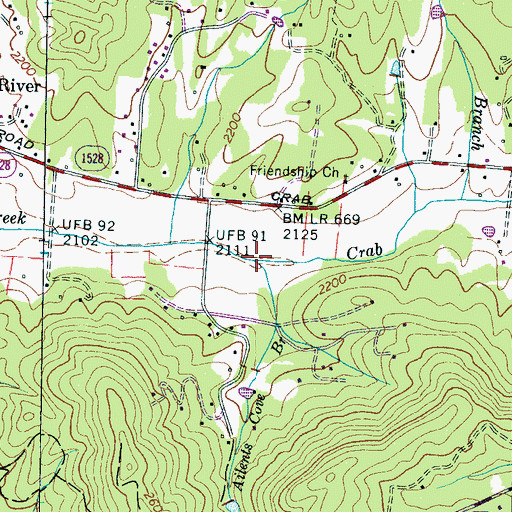 Topographic Map of Ailents Cove Branch, NC