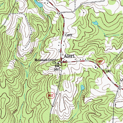 Topographic Map of Alert, NC