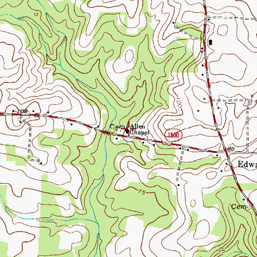 Topographic Map of Allen Chapel, NC