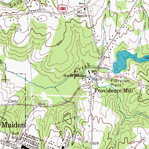 Topographic Map of Allen Creek, NC