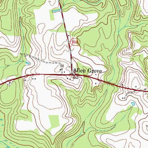 Topographic Map of Allen Grove, NC