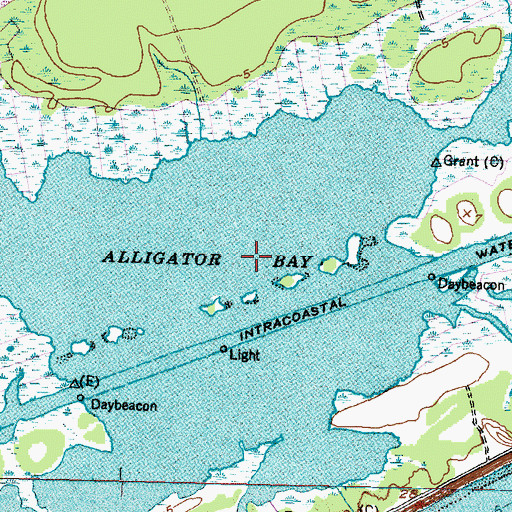 Topographic Map of Alligator Bay, NC