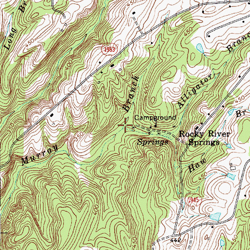 Topographic Map of Alligator Branch, NC
