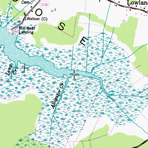 Topographic Map of Alligator Creek, NC