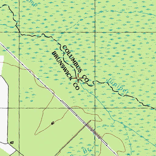 Topographic Map of Alligator Swamp, NC