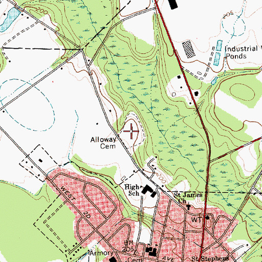 Topographic Map of Alloway Cemetery, NC