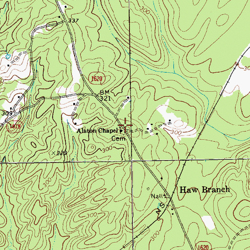 Topographic Map of Alston Chapel, NC