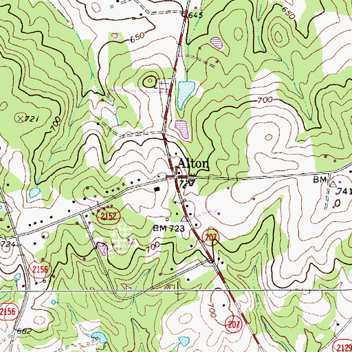 Topographic Map of Alton, NC