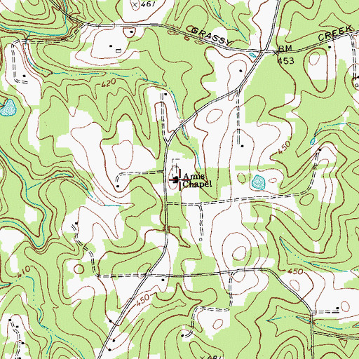 Topographic Map of Amis Chapel, NC