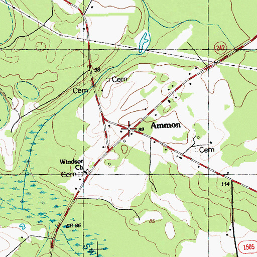 Topographic Map of Ammon, NC