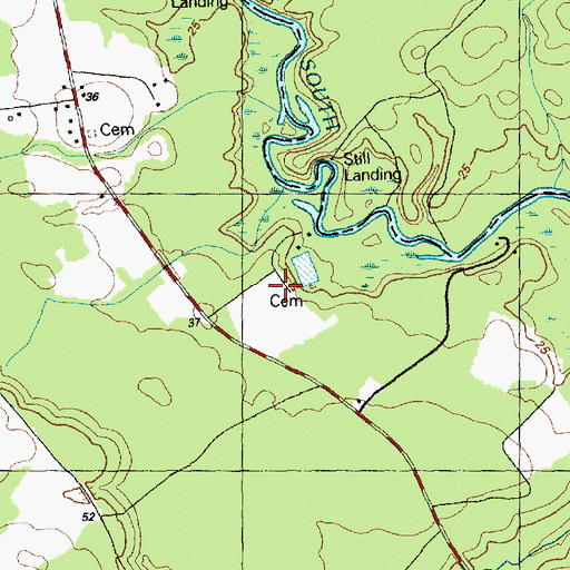 Topographic Map of Anders Cemetery, NC