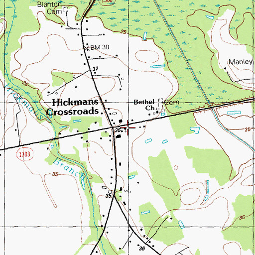 Topographic Map of Andrew Chapel, NC