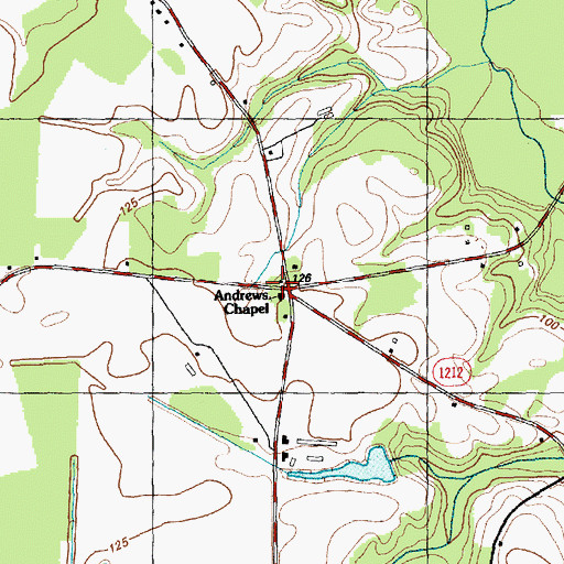 Topographic Map of Andrews Chapel, NC