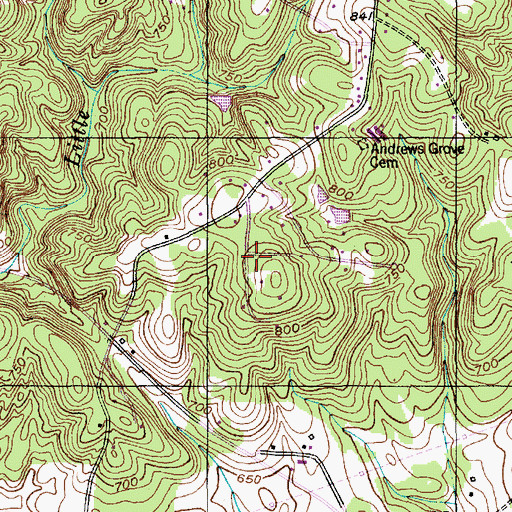 Topographic Map of Andrews Grove Church, NC