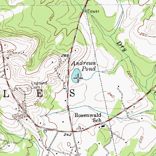 Topographic Map of Andrews Pond, NC