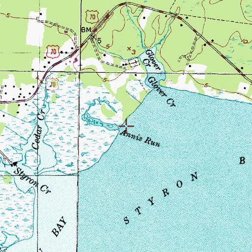 Topographic Map of Annis Run, NC