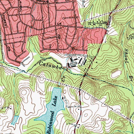 Topographic Map of Anthony Creek, NC