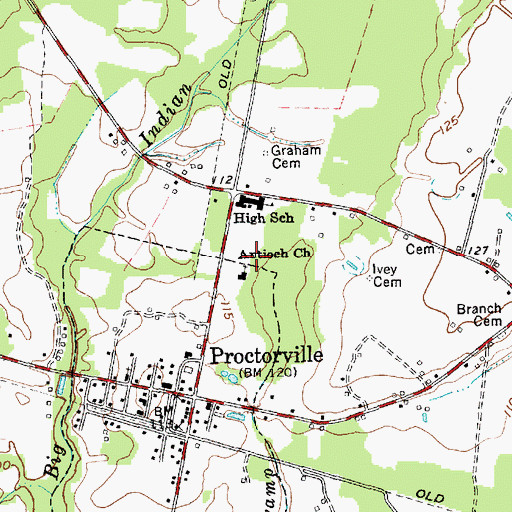 Topographic Map of Antioch Church, NC